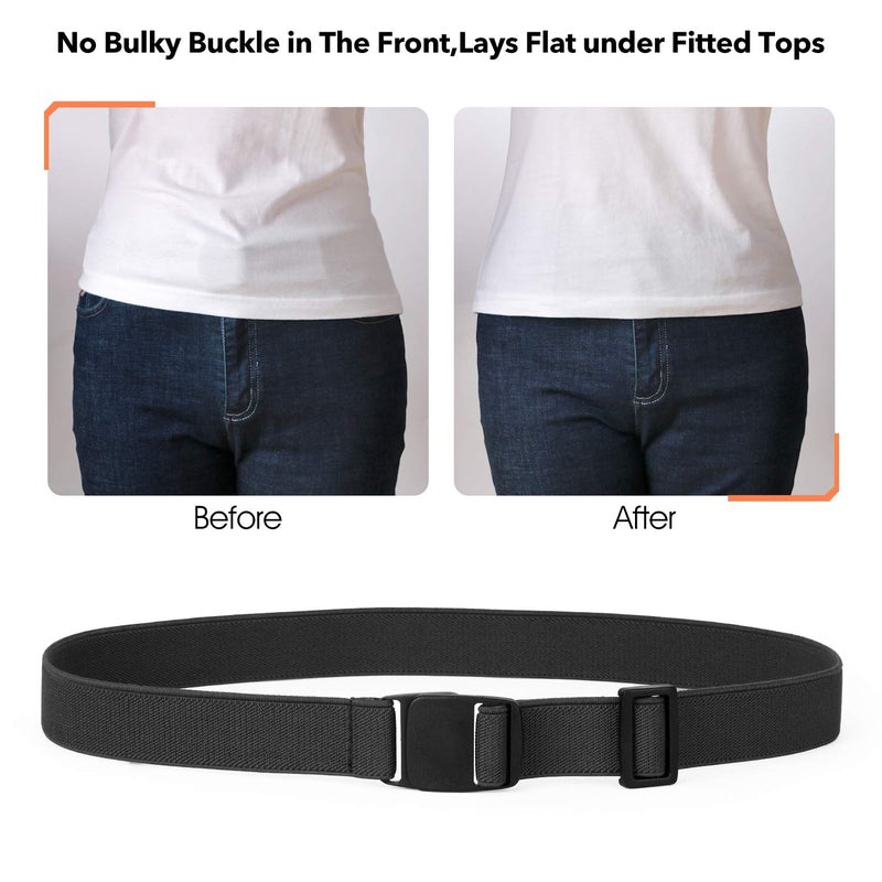JASGOOD Kids Nickel Free Adjustable Elastic Belts for Pants Children Stretch Belts for Boys and Girls(Suit for waist size below 26Inch,02-Black) - Image 4